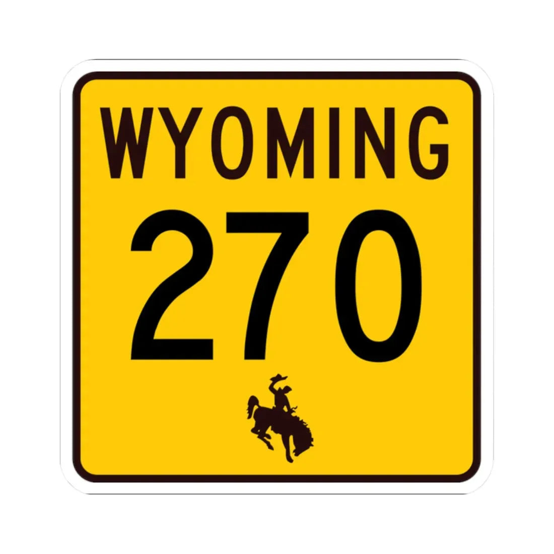 WY-270 (Wyoming) (Road Sign) STICKER Vinyl Kiss-Cut Decal 2 Inch White - The Sticker Space