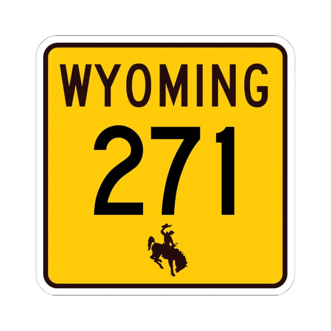 WY-271 (Wyoming) (Road Sign) STICKER Vinyl Kiss-Cut Decal 6 Inch White - The Sticker Space