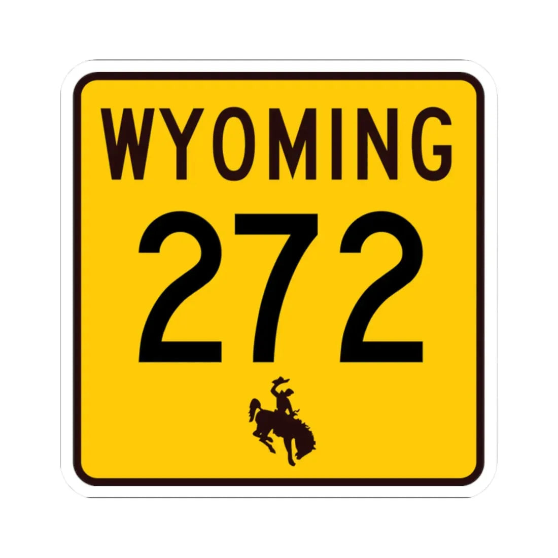 WY-272 (Wyoming) (Road Sign) STICKER Vinyl Kiss-Cut Decal 2 Inch White - The Sticker Space