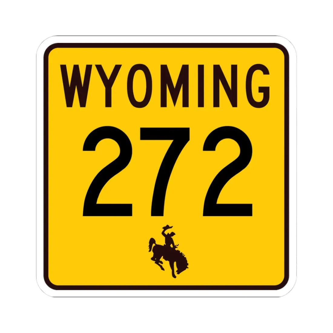 WY-272 (Wyoming) (Road Sign) STICKER Vinyl Kiss-Cut Decal 3 Inch White - The Sticker Space