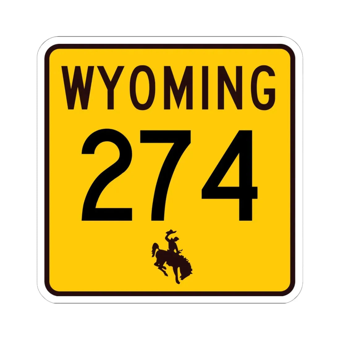 WY-274 (Wyoming) (Road Sign) STICKER Vinyl Kiss-Cut Decal 6 Inch White - The Sticker Space