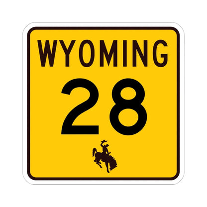 WY-28 (Wyoming) (Road Sign) STICKER Vinyl Kiss-Cut Decal 6 Inch White - The Sticker Space