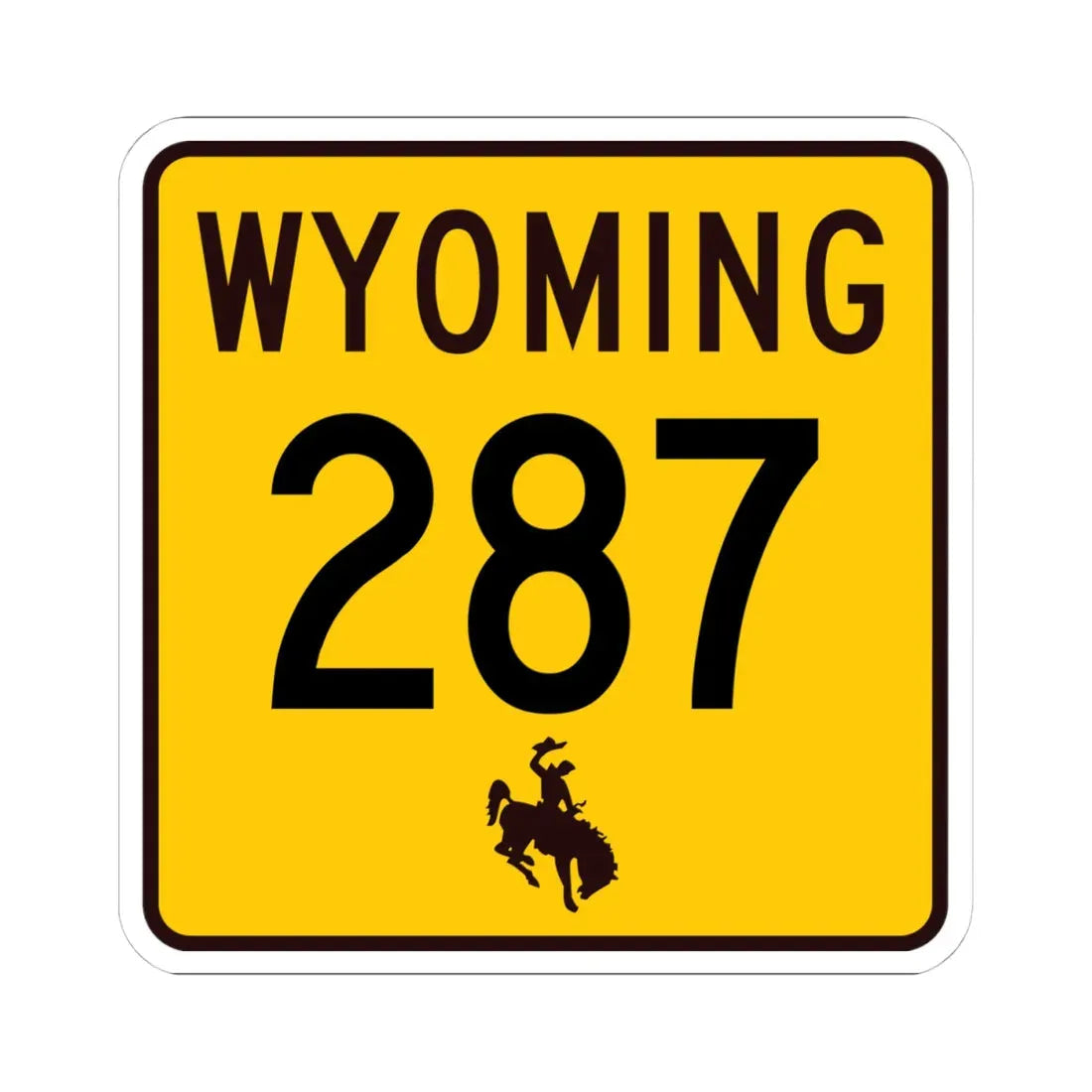 WY-287 (Wyoming) (Road Sign) STICKER Vinyl Kiss-Cut Decal 4 Inch White - The Sticker Space
