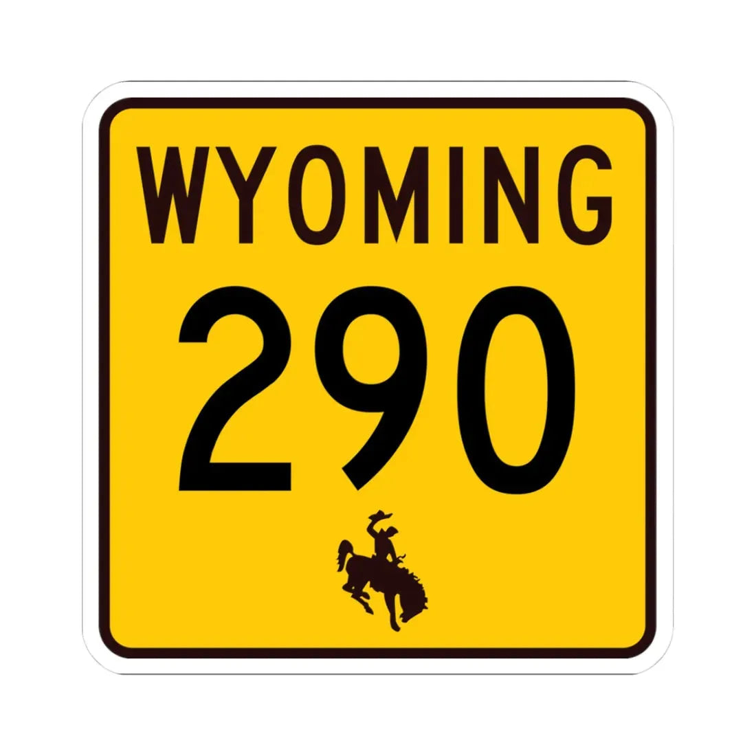 WY-290 (Wyoming) (Road Sign) STICKER Vinyl Kiss-Cut Decal 3 Inch White - The Sticker Space