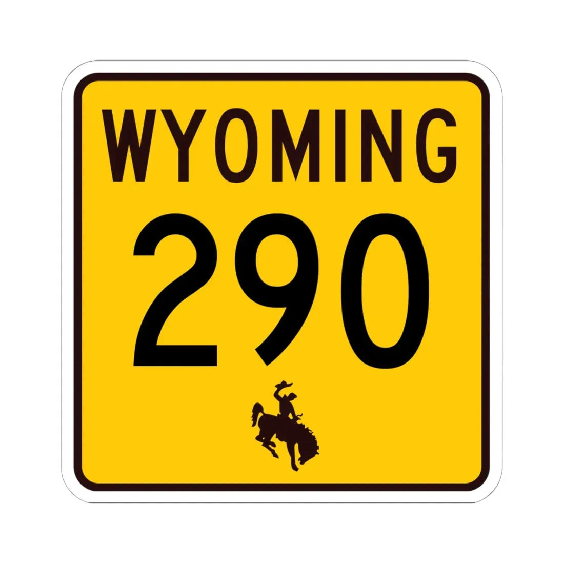 WY-290 (Wyoming) (Road Sign) STICKER Vinyl Kiss-Cut Decal 6 Inch White - The Sticker Space