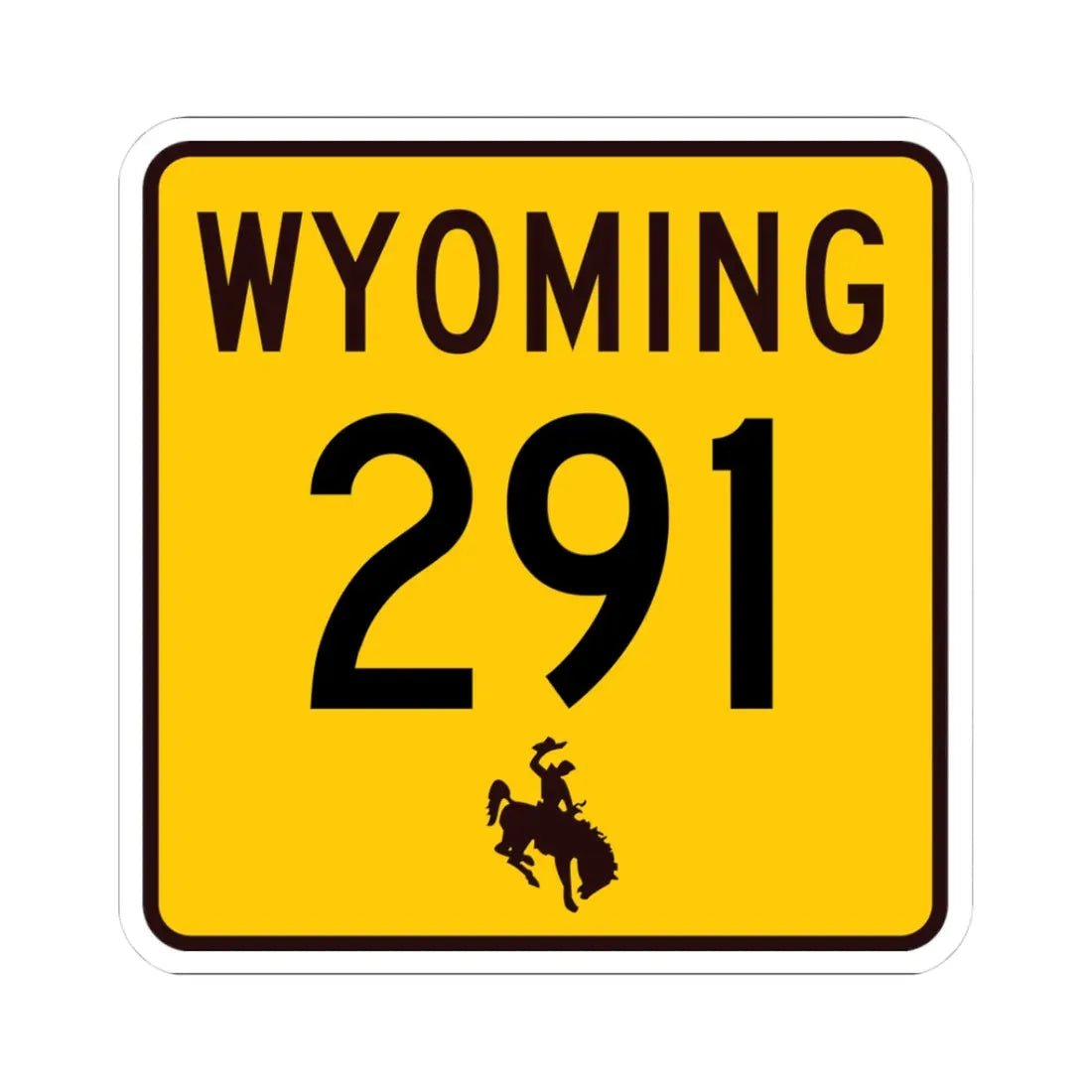 WY-291 (Wyoming) (Road Sign) STICKER Vinyl Kiss-Cut Decal 3 Inch White - The Sticker Space