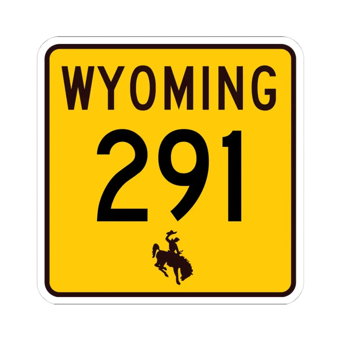 WY-291 (Wyoming) (Road Sign) STICKER Vinyl Kiss-Cut Decal 4 Inch White - The Sticker Space