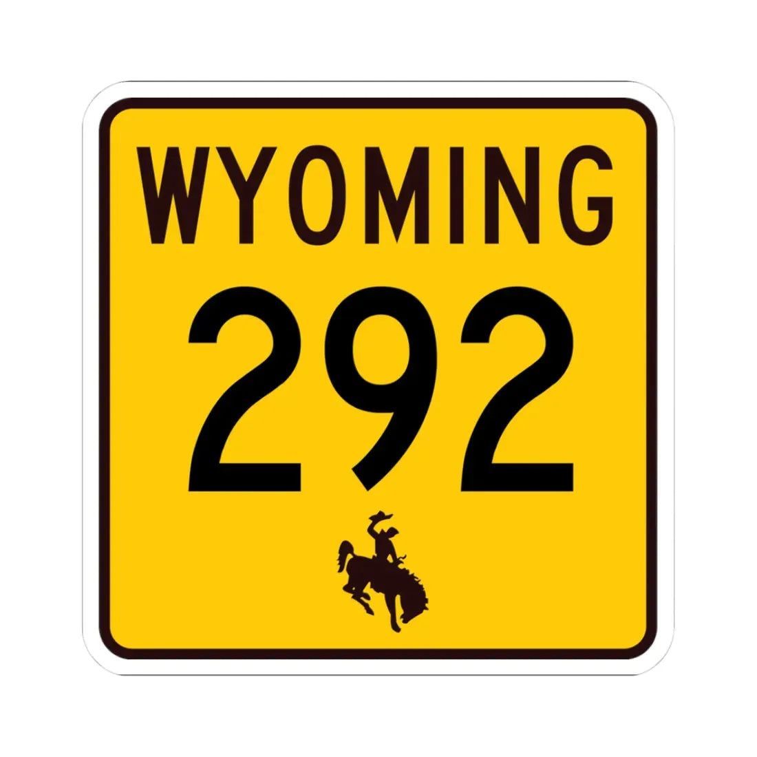 WY-292 (Wyoming) (Road Sign) STICKER Vinyl Kiss-Cut Decal 3 Inch White - The Sticker Space