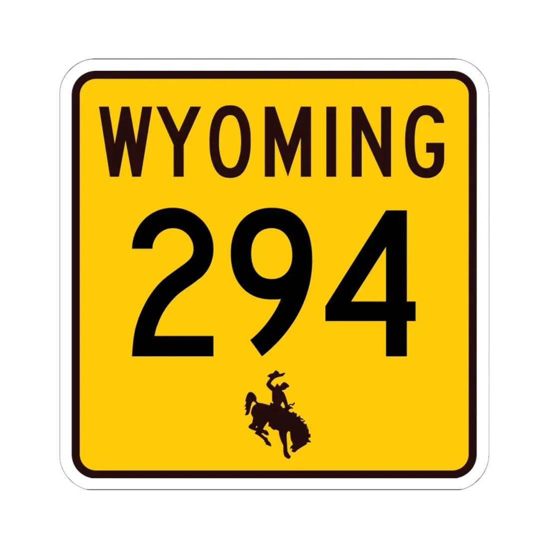 WY-294 (Wyoming) (Road Sign) STICKER Vinyl Kiss-Cut Decal 6 Inch White - The Sticker Space