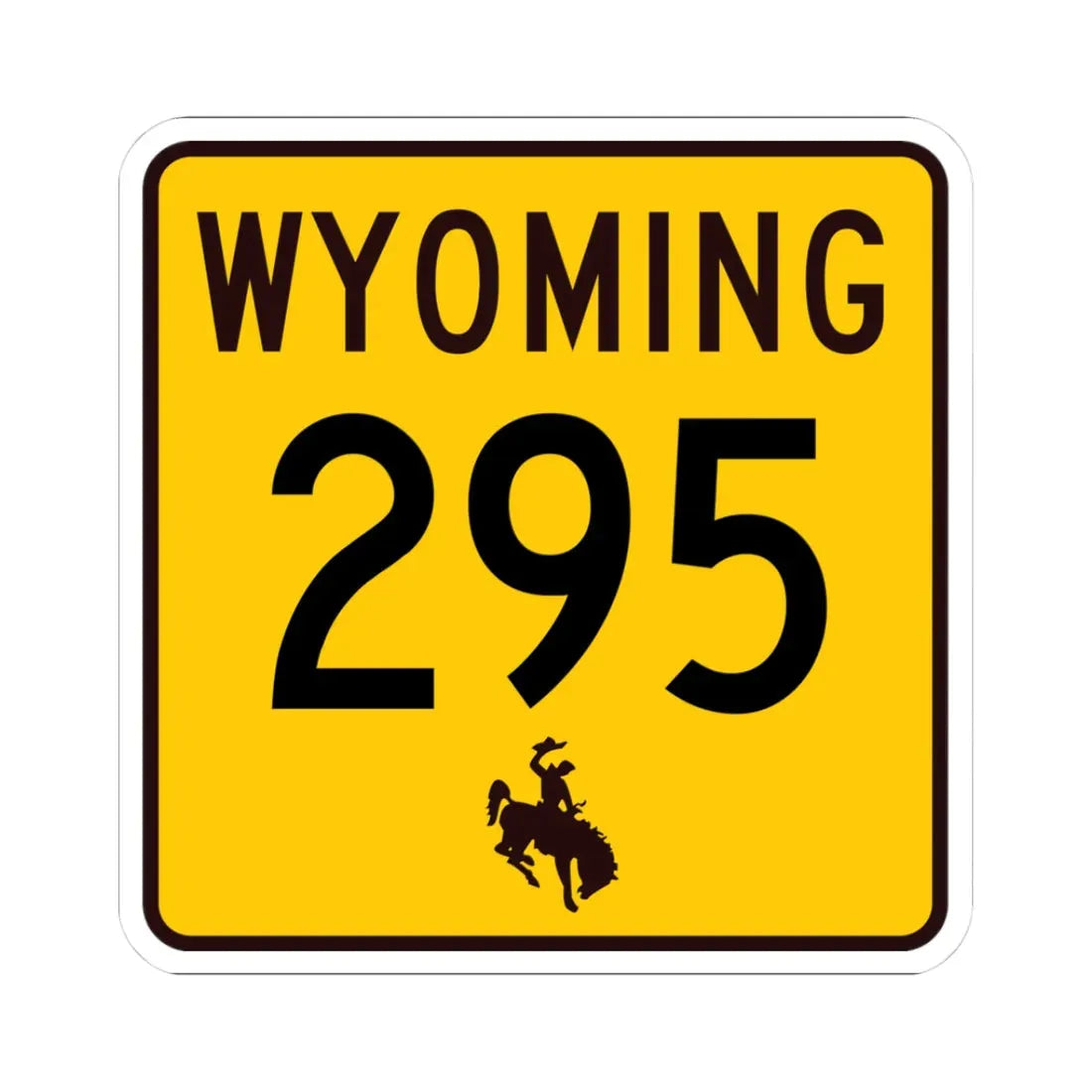 WY-295 (Wyoming) (Road Sign) STICKER Vinyl Kiss-Cut Decal 3 Inch White - The Sticker Space