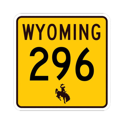 WY-296 (Wyoming) (Road Sign) STICKER Vinyl Kiss-Cut Decal 3 Inch White - The Sticker Space