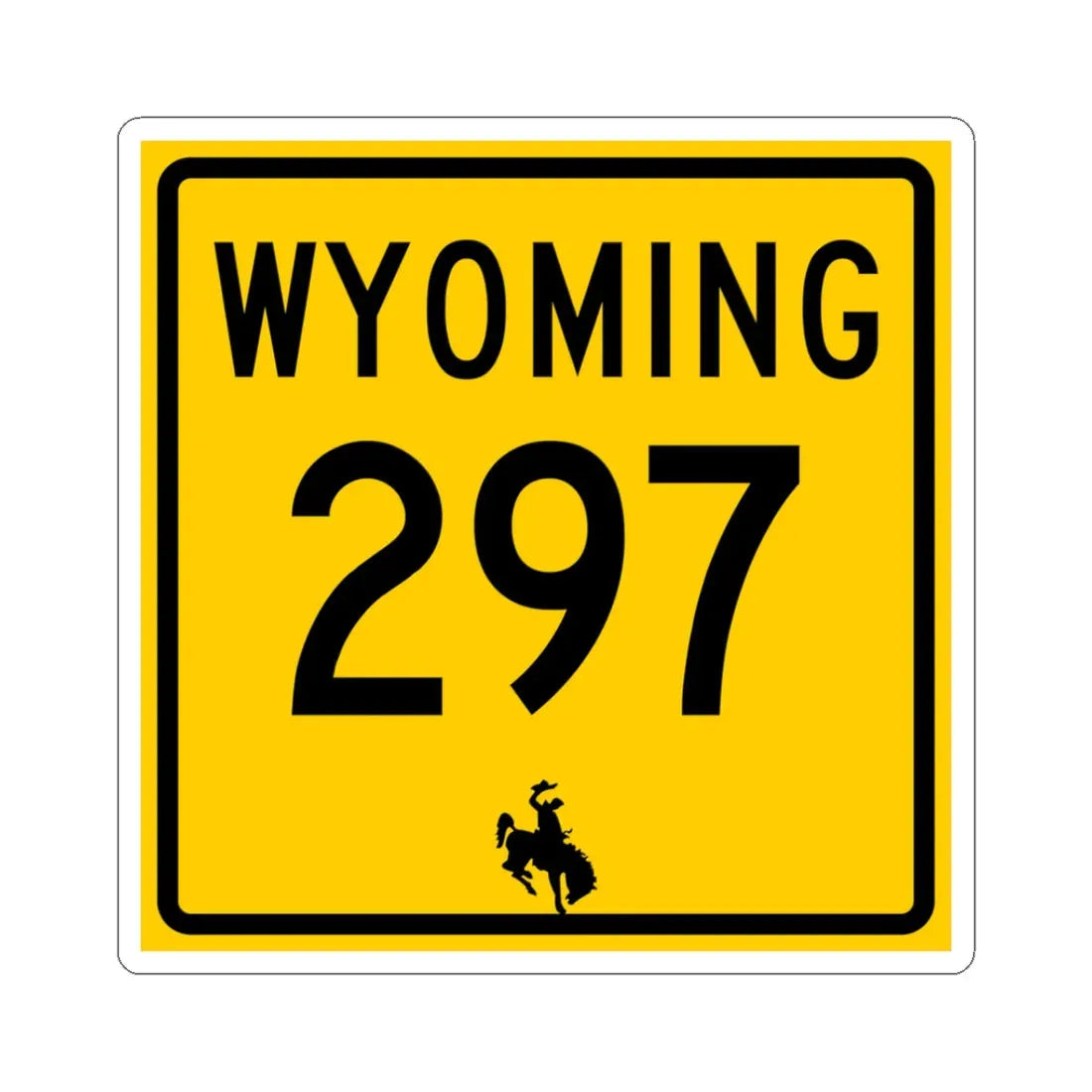 WY-297 (Wyoming) (Road Sign) STICKER Vinyl Kiss-Cut Decal 3 Inch White - The Sticker Space