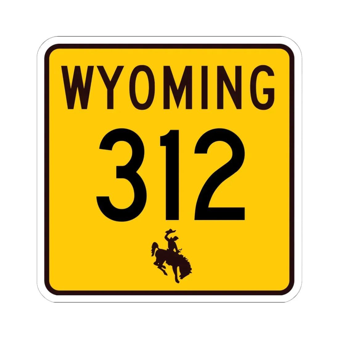 WY-312 (Wyoming) (Road Sign) STICKER Vinyl Kiss-Cut Decal 6 Inch White - The Sticker Space