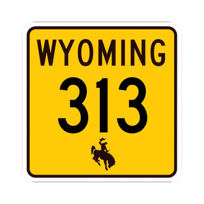 WY-313 (Wyoming) (Road Sign) STICKER Vinyl Kiss-Cut Decal 2 Inch White - The Sticker Space