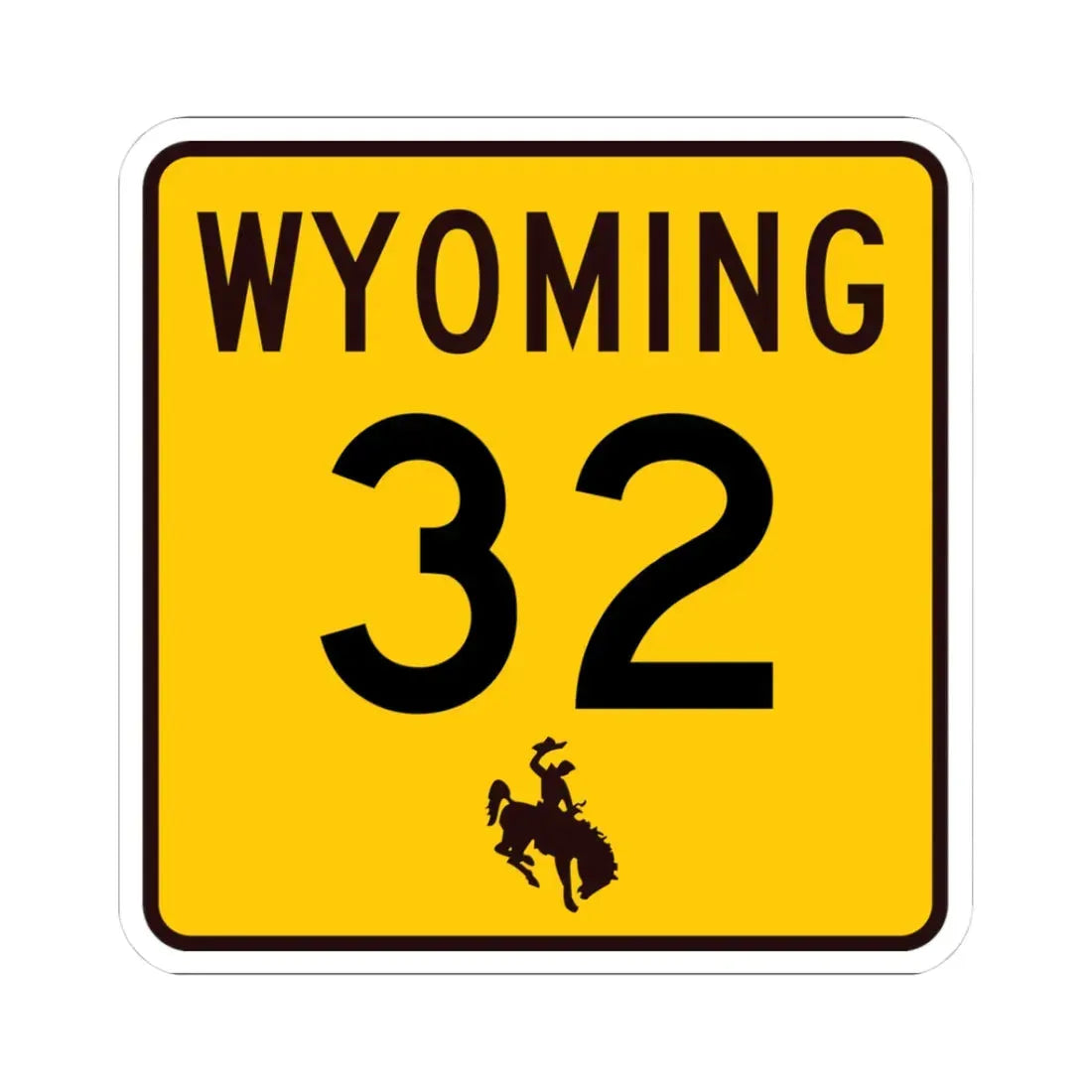 WY-32 (Wyoming) (Road Sign) STICKER Vinyl Kiss-Cut Decal - The Sticker Space