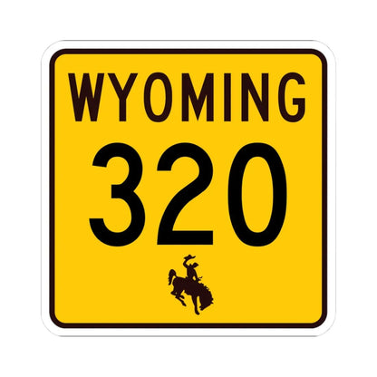 WY-320 (Wyoming) (Road Sign) STICKER Vinyl Kiss-Cut Decal 3 Inch White - The Sticker Space