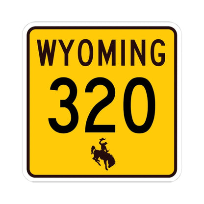 WY-320 (Wyoming) (Road Sign) STICKER Vinyl Kiss-Cut Decal 4 Inch White - The Sticker Space