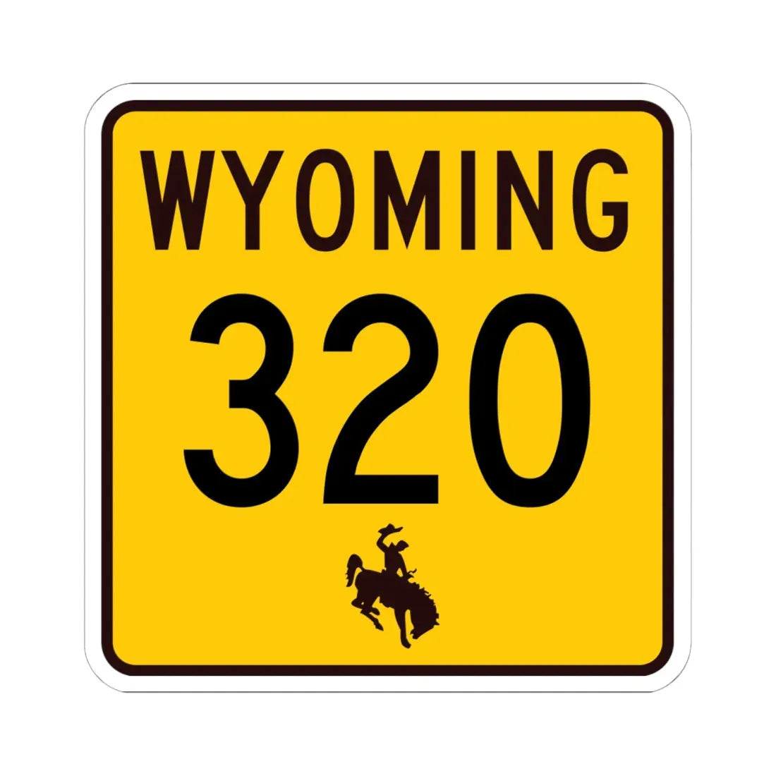 WY-320 (Wyoming) (Road Sign) STICKER Vinyl Kiss-Cut Decal 6 Inch White - The Sticker Space