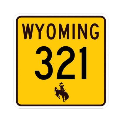 WY-321 (Wyoming) (Road Sign) STICKER Vinyl Kiss-Cut Decal 2 Inch White - The Sticker Space