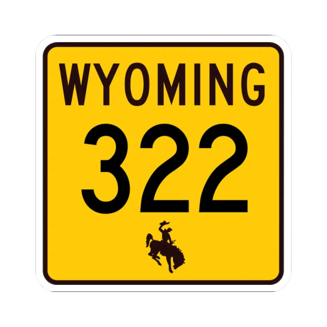 WY-322 (Wyoming) (Road Sign) STICKER Vinyl Kiss-Cut Decal 2 Inch White - The Sticker Space