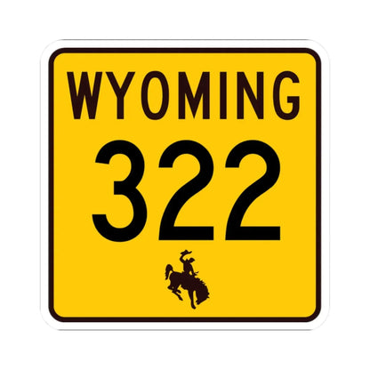 WY-322 (Wyoming) (Road Sign) STICKER Vinyl Kiss-Cut Decal 2 Inch White - The Sticker Space