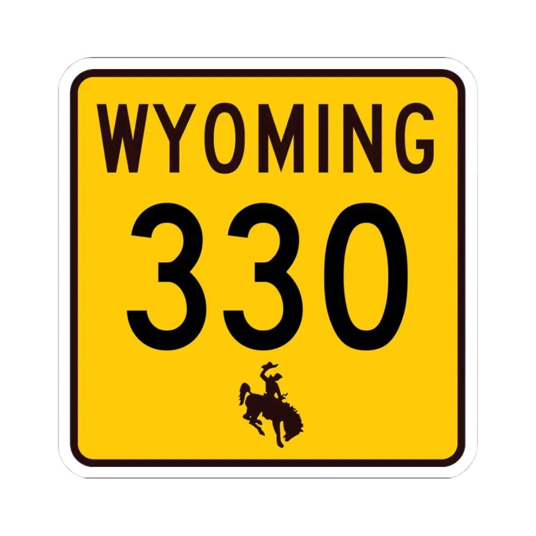 WY-330 (Wyoming) (Road Sign) STICKER Vinyl Kiss-Cut Decal 3 Inch White - The Sticker Space