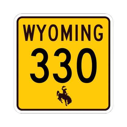 WY-330 (Wyoming) (Road Sign) STICKER Vinyl Kiss-Cut Decal 6 Inch White - The Sticker Space