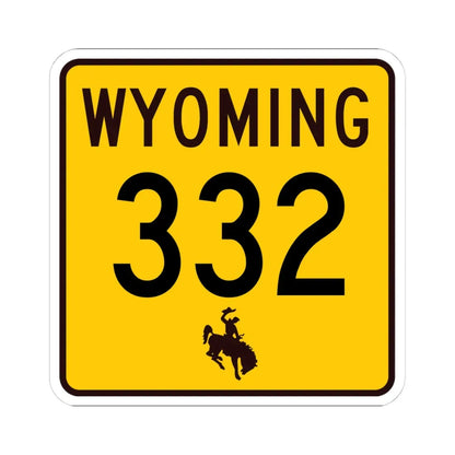 WY-332 (Wyoming) (Road Sign) STICKER Vinyl Kiss-Cut Decal 4 Inch White - The Sticker Space