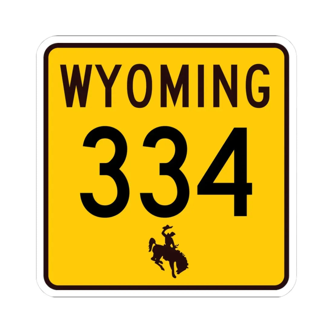 WY-334 (Wyoming) (Road Sign) STICKER Vinyl Kiss-Cut Decal 3 Inch White - The Sticker Space