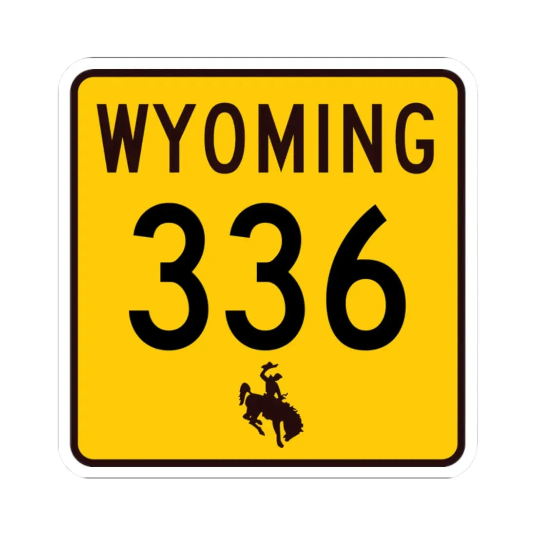 WY-336 (Wyoming) (Road Sign) STICKER Vinyl Kiss-Cut Decal 2 Inch White - The Sticker Space