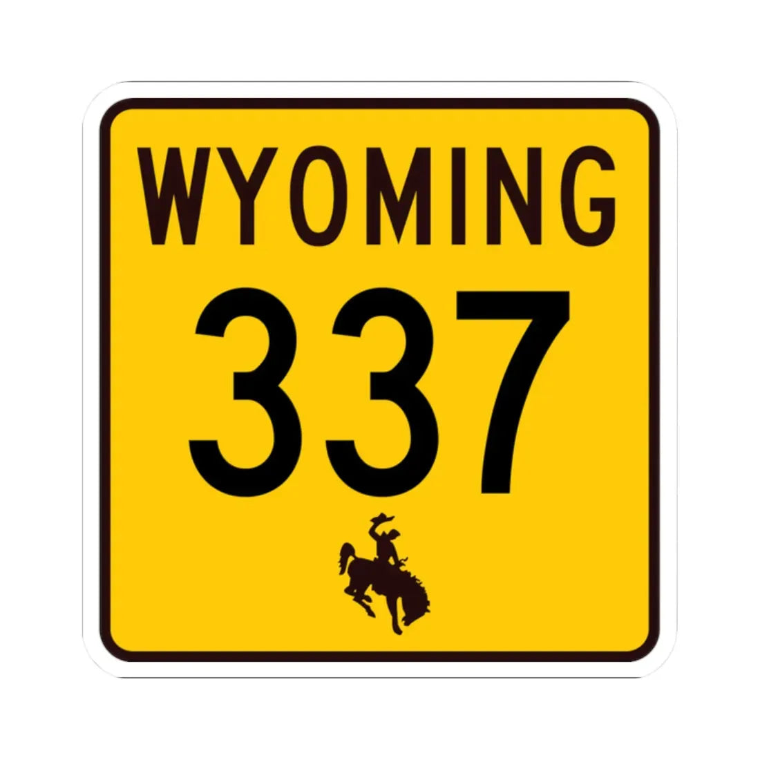 WY-337 (Wyoming) (Road Sign) STICKER Vinyl Kiss-Cut Decal 2 Inch White - The Sticker Space