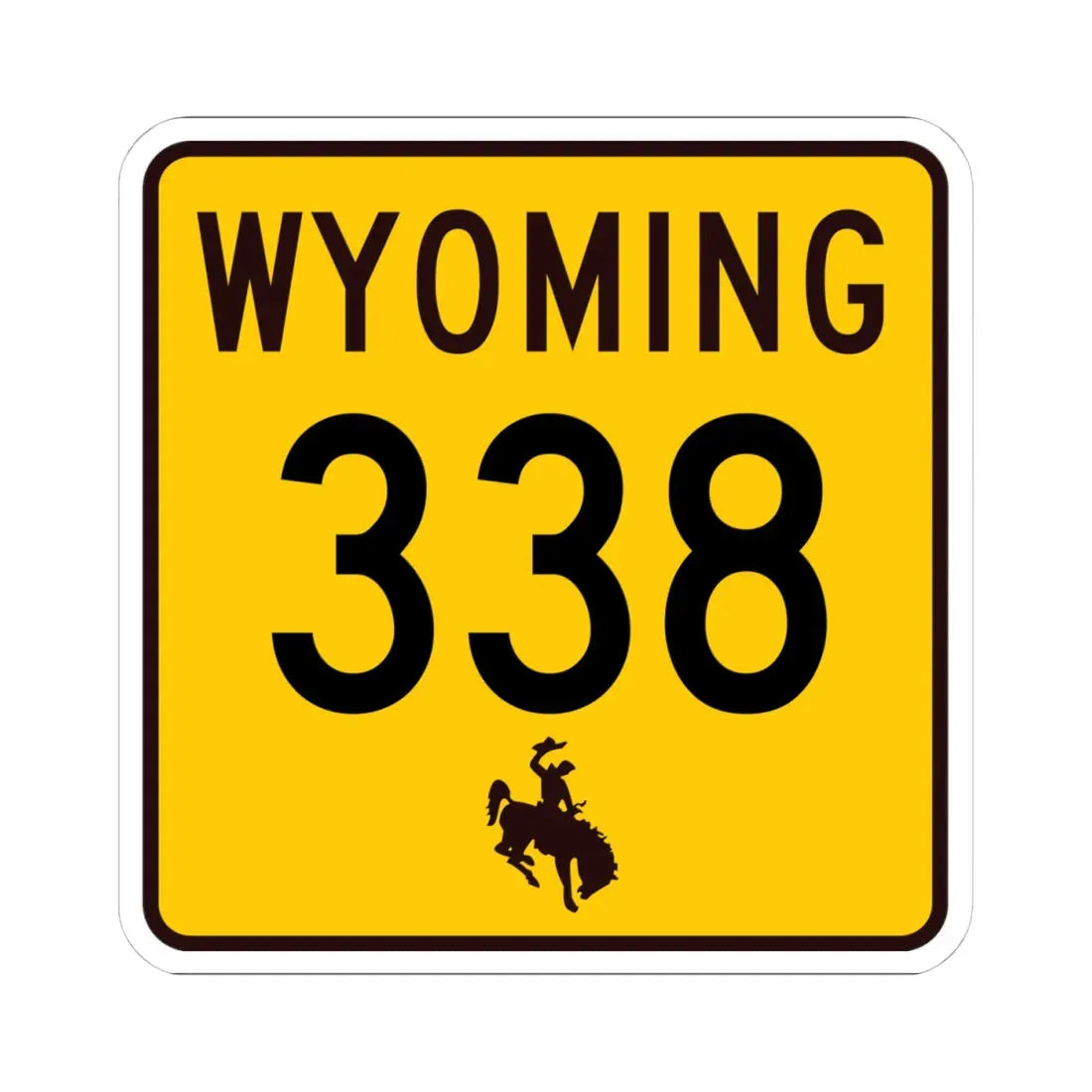 WY-338 (Wyoming) (Road Sign) STICKER Vinyl Kiss-Cut Decal 4 Inch White - The Sticker Space