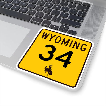 WY-34 (Wyoming) (Road Sign) STICKER Vinyl Kiss-Cut Decal - The Sticker Space