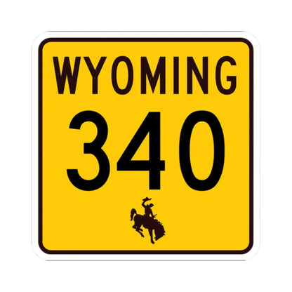 WY-340 (Wyoming) (Road Sign) STICKER Vinyl Kiss-Cut Decal 2 Inch White - The Sticker Space