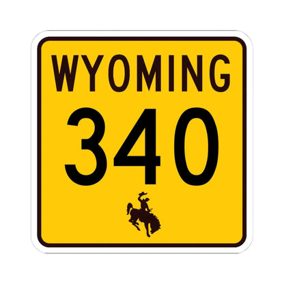 WY-340 (Wyoming) (Road Sign) STICKER Vinyl Kiss-Cut Decal 4 Inch White - The Sticker Space