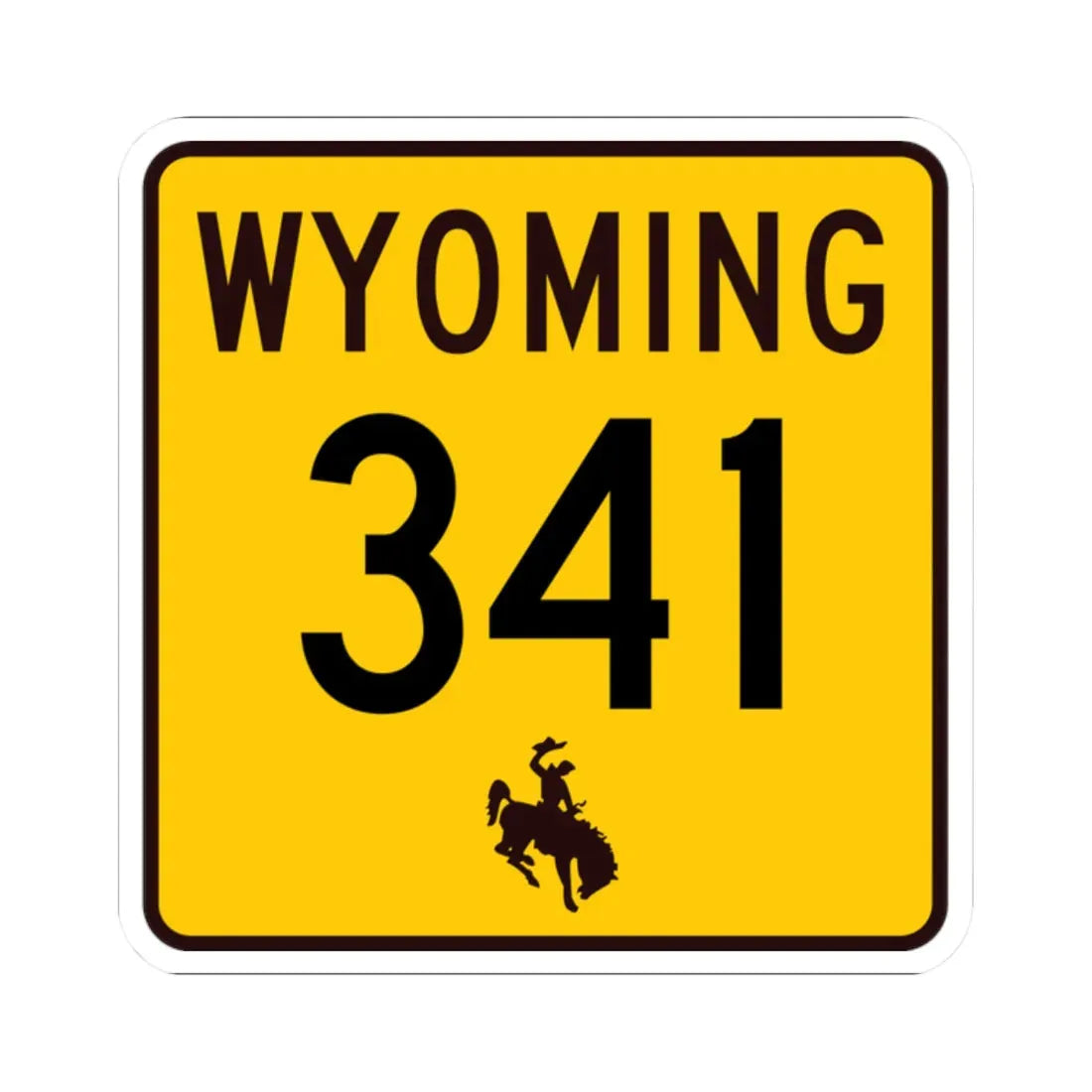 WY-341 (Wyoming) (Road Sign) STICKER Vinyl Kiss-Cut Decal 2 Inch White - The Sticker Space