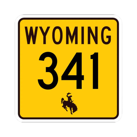 WY-341 (Wyoming) (Road Sign) STICKER Vinyl Kiss-Cut Decal 2 Inch White - The Sticker Space