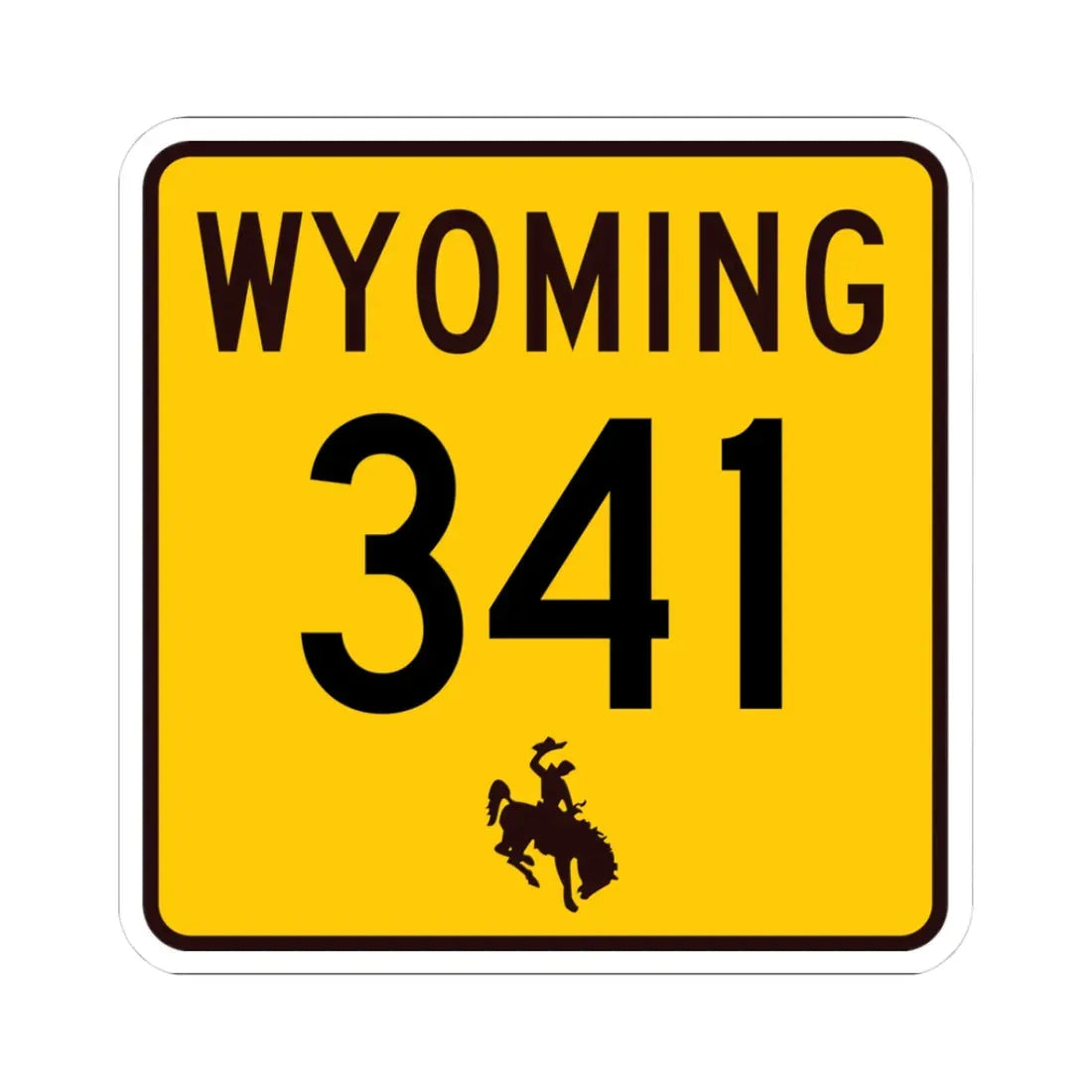 WY-341 (Wyoming) (Road Sign) STICKER Vinyl Kiss-Cut Decal 3 Inch White - The Sticker Space