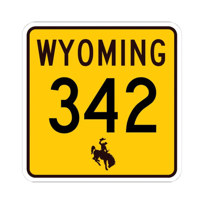 WY-342 (Wyoming) (Road Sign) STICKER Vinyl Kiss-Cut Decal 4 Inch White - The Sticker Space