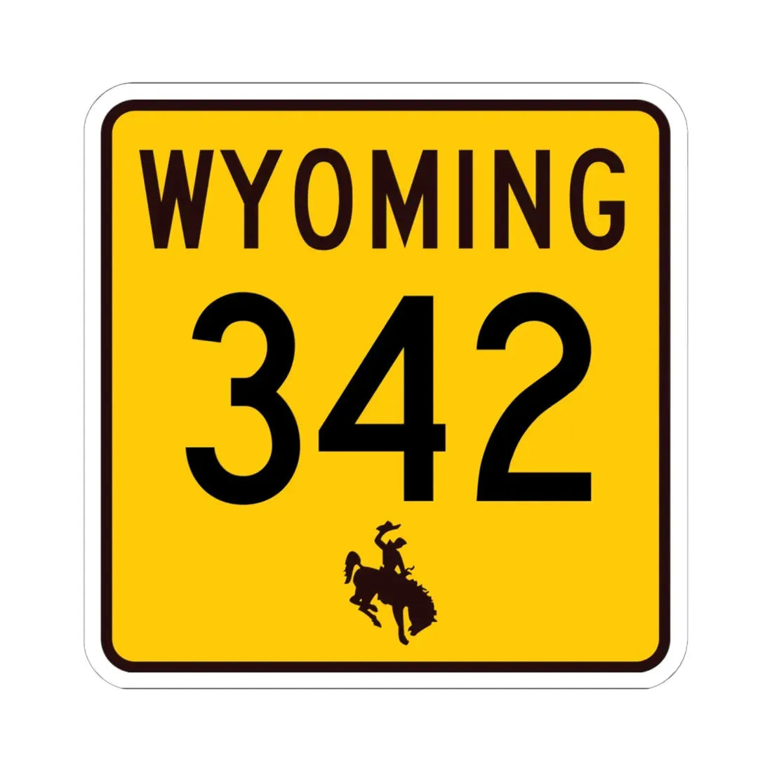 WY-342 (Wyoming) (Road Sign) STICKER Vinyl Kiss-Cut Decal 6 Inch White - The Sticker Space