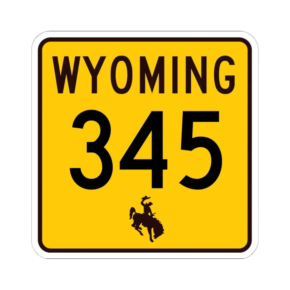 WY-345 (Wyoming) (Road Sign) STICKER Vinyl Kiss-Cut Decal 6 Inch White - The Sticker Space