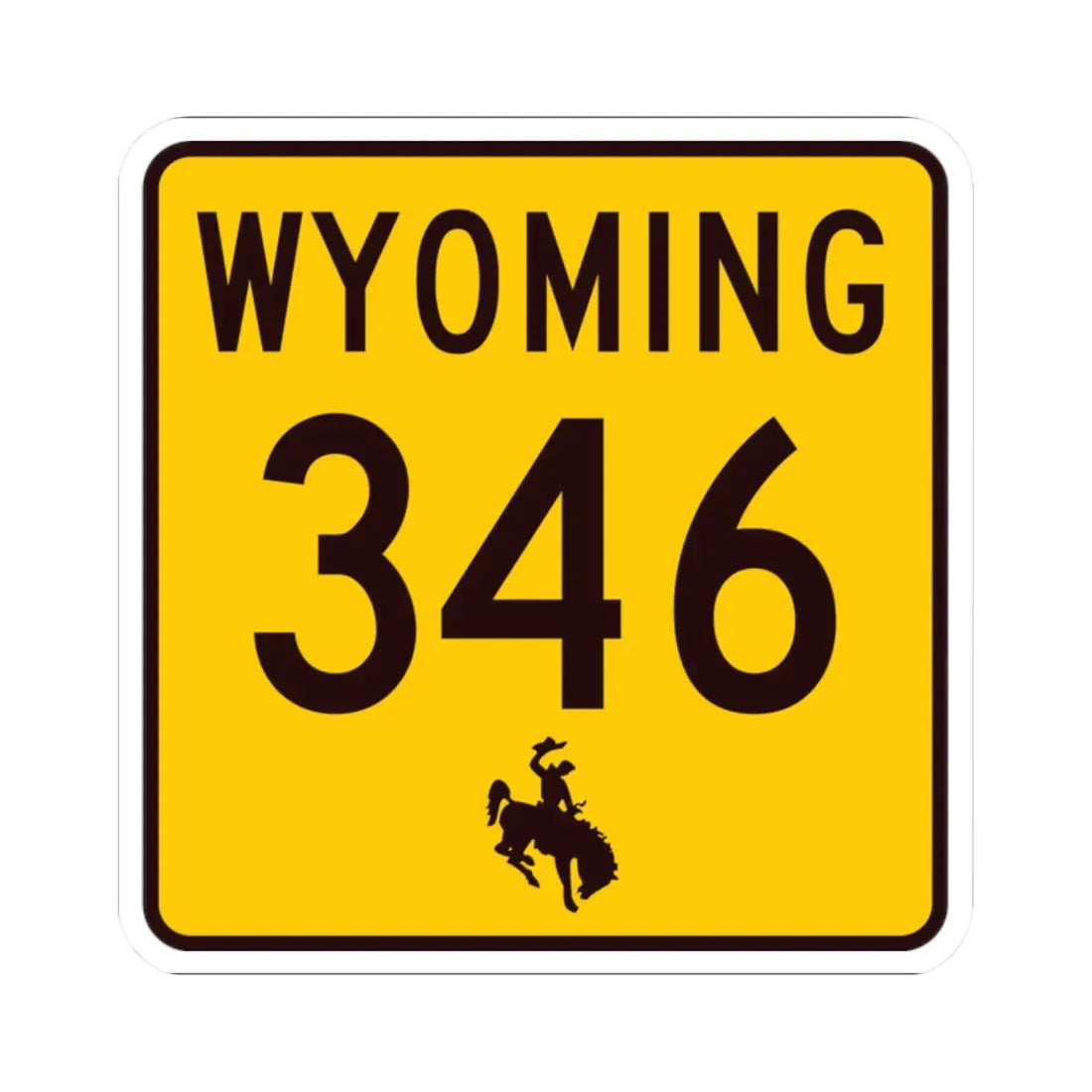 WY-346 (Wyoming) (Road Sign) STICKER Vinyl Kiss-Cut Decal 2 Inch White - The Sticker Space