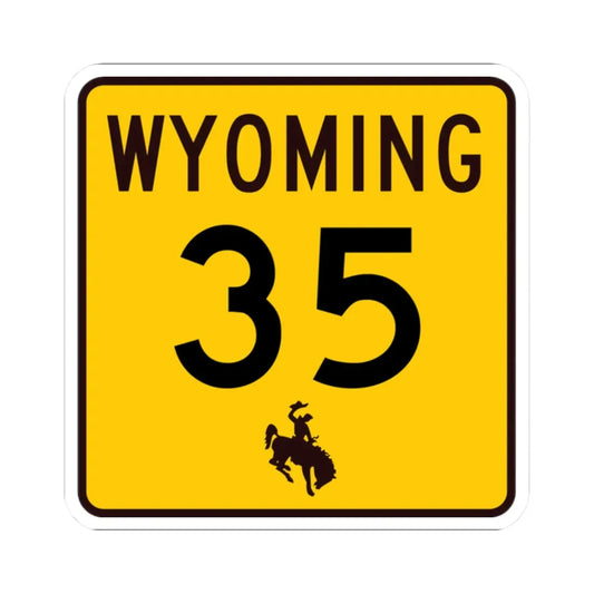 WY-35 (Wyoming) (Road Sign) STICKER Vinyl Kiss-Cut Decal 2 Inch White - The Sticker Space