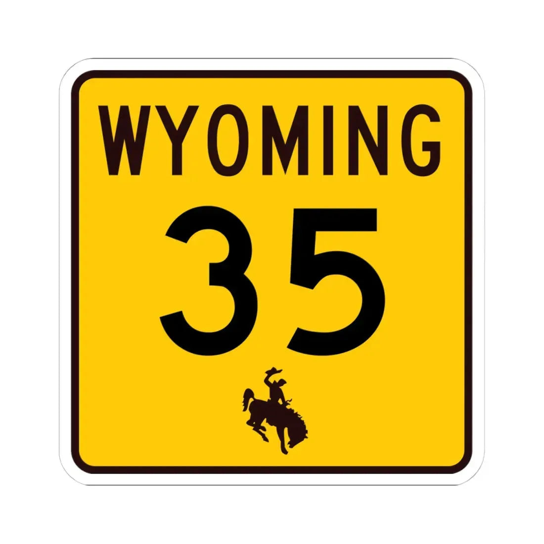 WY-35 (Wyoming) (Road Sign) STICKER Vinyl Kiss-Cut Decal - The Sticker Space