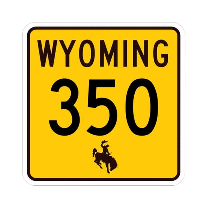 WY-350 (Wyoming) (Road Sign) STICKER Vinyl Kiss-Cut Decal 3 Inch White - The Sticker Space