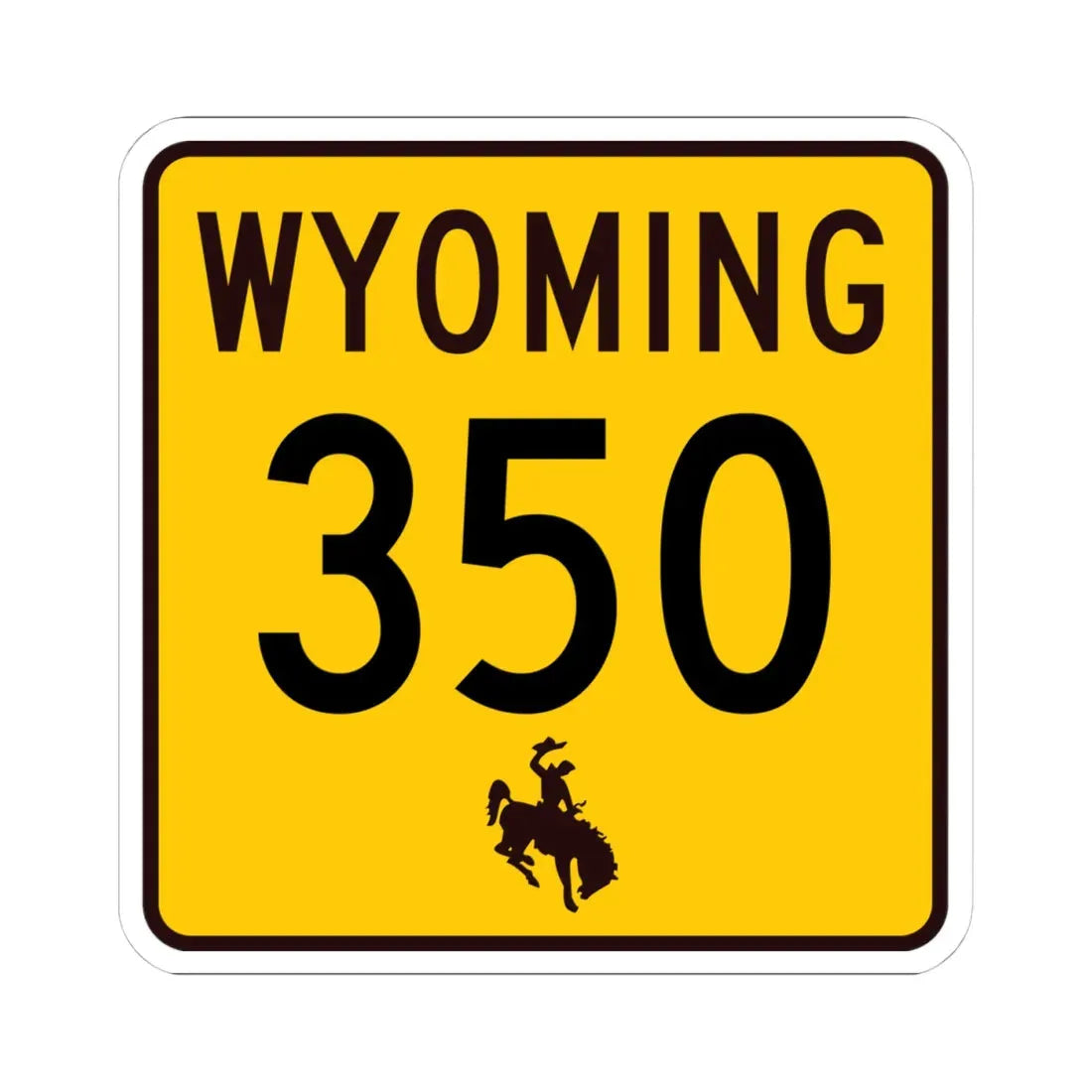 WY-350 (Wyoming) (Road Sign) STICKER Vinyl Kiss-Cut Decal 4 Inch White - The Sticker Space