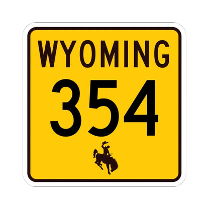 WY-354 (Wyoming) (Road Sign) STICKER Vinyl Kiss-Cut Decal 4 Inch White - The Sticker Space