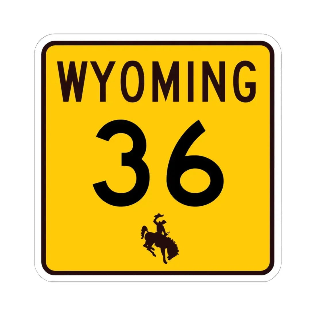 WY-36 (Wyoming) (Road Sign) STICKER Vinyl Kiss-Cut Decal - The Sticker Space