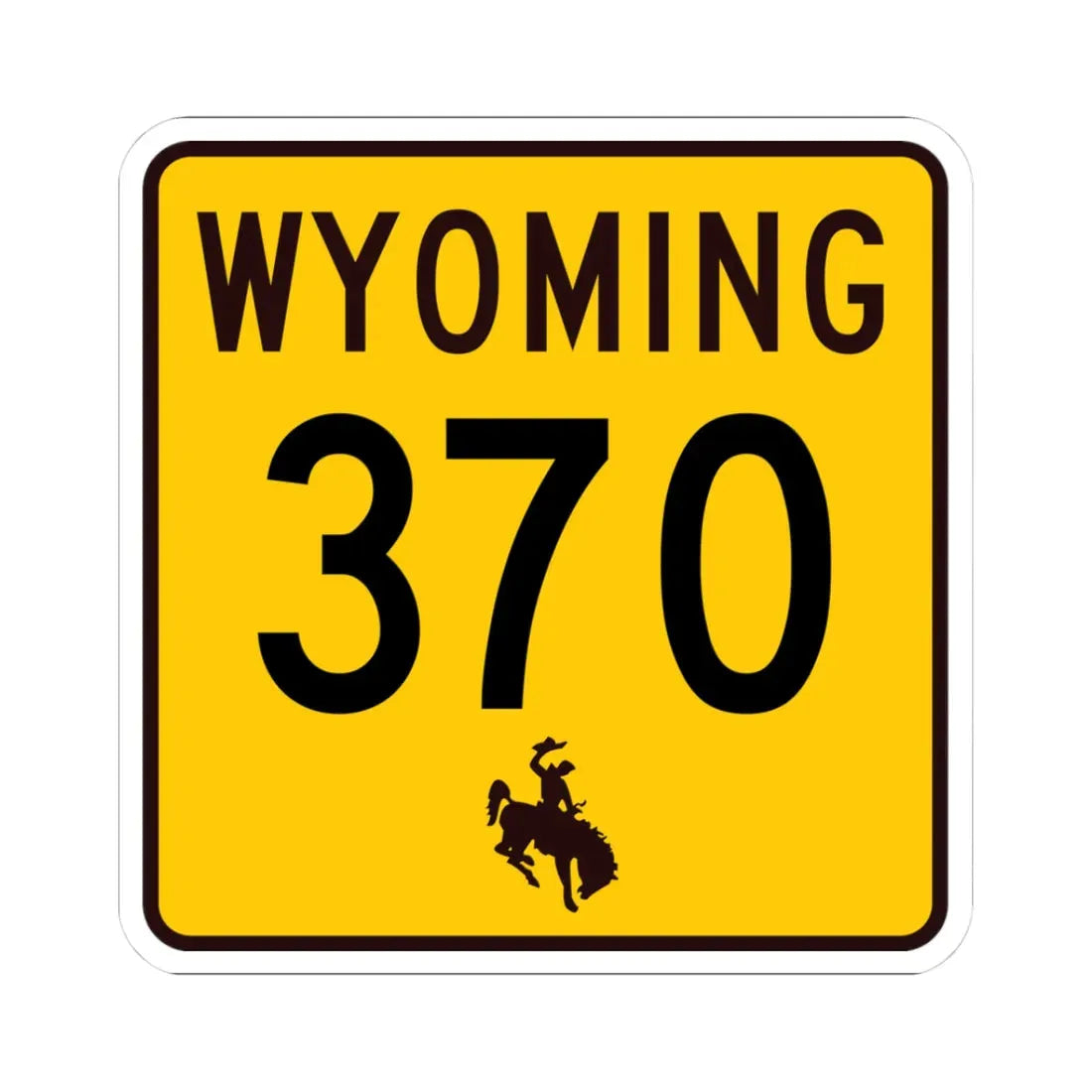WY-370 (Wyoming) (Road Sign) STICKER Vinyl Kiss-Cut Decal 3 Inch White - The Sticker Space