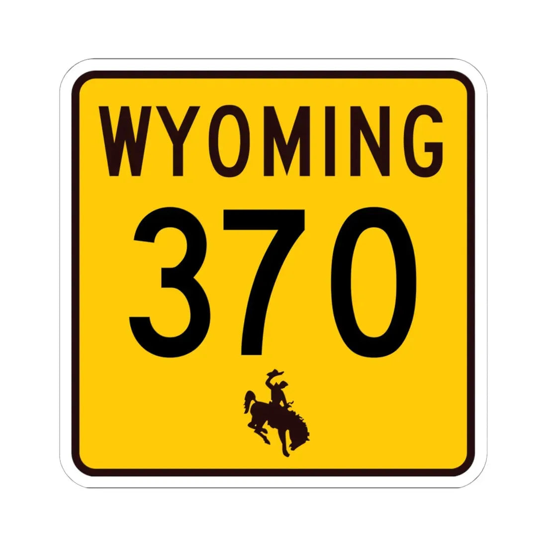 WY-370 (Wyoming) (Road Sign) STICKER Vinyl Kiss-Cut Decal 6 Inch White - The Sticker Space